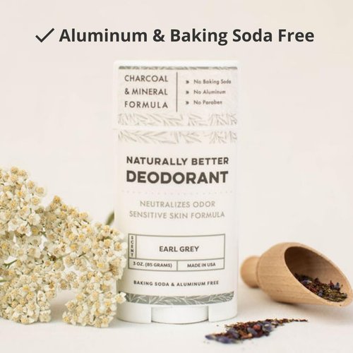 Earl Grey Naturally Better Deodorant - Sensitive Skin Formula, Aluminum-Free, Baking Soda-Free, All-Natural, Magnesium & Activated Charcoal,Plant-Derived, Made in USA by DAYSPA Body Basics