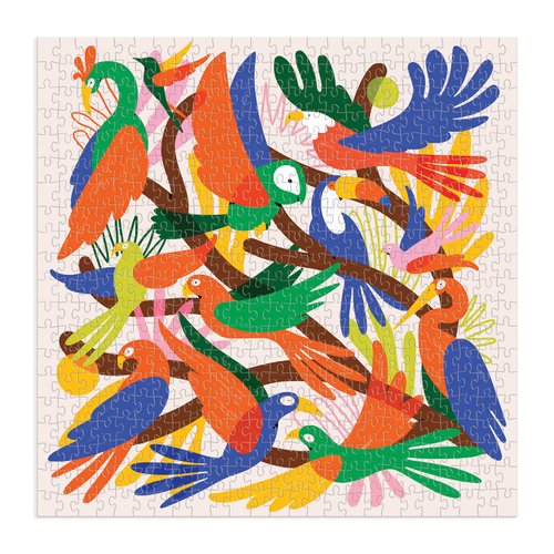 Galison Chromatic Birds 500 Piece Puzzle from Galison - Fun and Challenging Puzzle for Adults, Colorful Modern Illustrations of Birds, Thick and Sturdy Pieces, Great Gift Idea