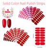 JERCLITY 224 Pieces 16 Sheets Red Solid Color Nail Strips Nail Wraps for Women Pink Nail Polish Strips Self-Adhesive Nail Stickers Full Nail Wraps for Girls Nail Art with Nail File