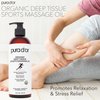 PURA D'OR 16 Oz Organic Deep Tissue Sports Massage Oil for Toned Sore Muscles - Jojoba Oil, Sunflower Oil, Almond Oil, Grapefruit Oil & Eucalyptus Oil - Alleviate Muscle Soreness