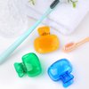 Eaezerav 4 Pack Toothbrush Covers Caps, Toothbrush Protector Toothbrush Coverings Clips Portable Plastic Toothbrush Head Case for Travel, Business, Camping, School, Home