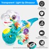 ZHFUYS Light-up Transparent Dinosaur Toy for Kids, Moving Dinosaur Toy with Colorful Gears, STEM Toys for Toddlers,Birthday Gifts Idea for Kids