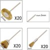 PHYHOO Brass Wire Brushes Cup Wheels Polish Cleaning Brush Kit Polishing Attachment Die Grinder Rotary Tools Accessories 3 MM Mandrel 60 Pieces