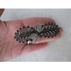 Generic Blue gray silver leaf and bow crystal hair clip barrette bridal hair clip