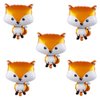 HORUIUS Fox Balloons Fox Shaped Foil Mylar Balloons for Baby Shower Kids' Boys Woodland Animals Theme Birthday Party Supplies Decorations 25 Inchs 5PCS