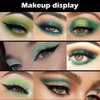 AMY'S DIARY Green Eyeshadow Palette Green Glitter Makeup,Forest Green Yellow 16 Colors Matte Glitter Eyeshadow Long Lasting Colorful Eye Shadow Plattet for Christmas Women Girls