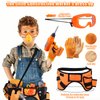 Magic4U Kids Tool Set, 52PCS Toddler Tool Set with Electric Drill Toy & Kids Tape Measure, Pretend Play Construction Toys Costume with Kids Tool Belt, Toy Tool Bag for Boy Girls Age 3-8