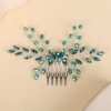 Rumtock Green Crystal Balls Hair Comb Branch Hair Piece for Wedding Brides Bridesmaid Flower Hair Jewelry