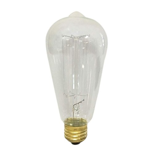 Royal Designs Clear Glass Vintage Decorative Antique Edison Style Incandescent S21 Light Bulbs, E26 Medium Brass Base, 130V, 60 Watts, Set of 2