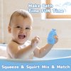 AMCHSURI Bath Toys for Kids Ages 1-3, 15 PCS Mold Free Toddler Bath Toys for 2-4 Bathtub Water Table Pool Toys Stackable Boats and Spoons and Silicone Bath Toy for Babies 6-12 Months
