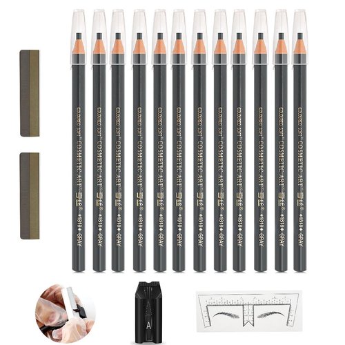 Brow Pencil Mapping Kit 12pcs Microblading Eyebrows Pencil 1pc Permanent Makeup Eyebrow Pencil Du...