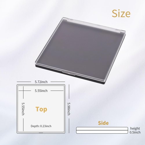 AJLTPA Magnetic Makeup Palette with Frosted Clear Top, 3Pack Empty Eyeshadow Dispensing Storage Box with 60Pcs Adhesive Metal Stickers for DIY Cosmetics Powder-5.72”X5.98”Palette