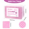 1000 PCS Lint Free Nail Wipes,Eyelash Extension Glue Wipes with Container,Super Absorbent Soft Non-Woven Fabric Lash Glue Wipes,Lint Free Wipe for Lash Extension Supplies & Nail Polish Remover-Pink