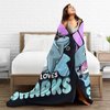Just A Girl Who Loves Sharks Blanket Cute Shark Decor Throw Blanket Gifts for Girls Boys Shark Lover Super Warm Soft Plush Lightweight Fleece Flannel Bedding Blanket for Kids Adult Men Women 50"X40"