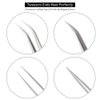 Best Eyelash Extension Tweezer Set - FEITA Pro Straight & Curved Pointy Precision Fine Tip Tweezers for Lash Extensions - Silver - 2Pcs