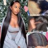 MYLOCKME 32 Inch 13x6 Transparent Lace Front Wigs Human Hair Straight Frontal Wigs for Black Women 13x6 Lace Wigs 150% Density HD Pre Plucked With Baby Hair 13x6 Straight Lace Front Wigs Human Hair