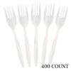 PLASTICPRO Cutlery 400 Mediumweight White Disposable Plastic Forks