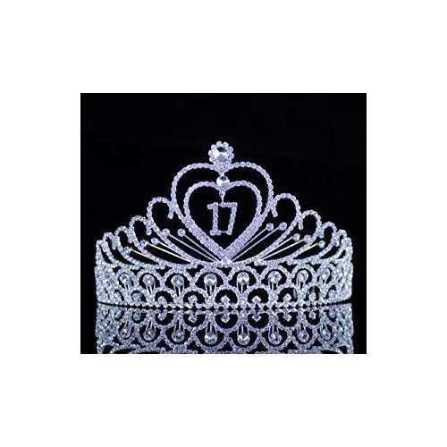 Seventeen 17 17th Years Old Birthday Party Austrian Rhinestone Crystal Tiara Crown With Hair Combs T891 Silver