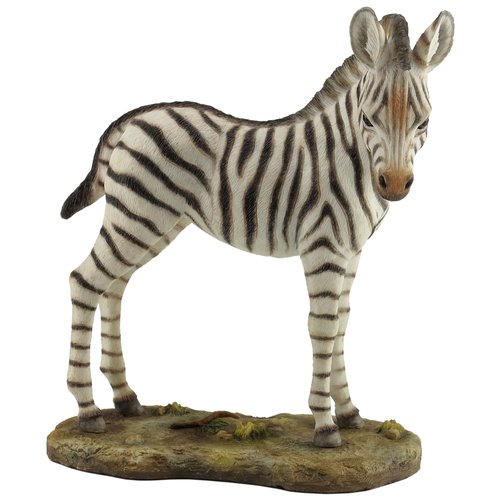 6.88 Inch Standing Baby Zebra Decorative Figurine, Black and White