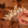 JAKAWIN Crystal Wedding Hair Comb Gold Flower Hair Piece Bride Accessories For Women Bridal Decorative