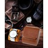 Mr.Okay Single Watch Travel Case -Classic Leather Watch Case With Perfect Texture.(Watch Carrying Case Or Organizer For Storage And Display).Mens Watch Case for Travel Handcrafted by Craftsmen.