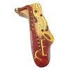 Saxophone with Musical Notes All Natural Exotic Woods Puzzle Box, 7 x 3.5 x 2 with Sliding Wooden Magnetic Key Lock, Sliding Cover and Inner Lid to Hidden Compartment. Hand-Made Wood Onlay Design