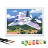 Nariolar Paint by Numbers for Kids Ages 4-8 with 7X9.5 inch Pre-Printed Cardboard,12 Acrylic Paint Pots and 3 Painting Brushes, Craft Gift Room Decor for Children,(Aircraft)