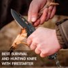 Pocket Knife - Tactical Folding Knife - Spring Assisted Knife with Fire Starter Paracord Handle - Best EDC Survival Hiking Hunting Camping - Knife Firestarter and Whistle - Stocking Stuffers 6772