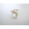 Generic Small mini lite gold metal hair claw clip with faux pearls and crystals