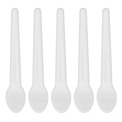 Cosmetic Spatula, 50pcs Cosmetic Cream Spatula Small Spoon Shaped Washable Eye Cream Spatula for Nail Glue Spatula Facial Cream Mask Scoop Skin Care Plastic Spoon for Mixing