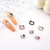 36Pcs Kitty Nail Art Charms Kawaii Nail charms y2k 3D Cute Silver Metal Rhinestone Crystals Nail Decoration Accessories for DIY