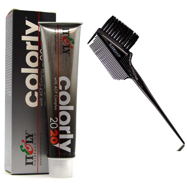 IT&LY It&ly Colorly 2020 Italy Permanent Hair Color Dye Haircolor (w/ Sleek 3-in-1 Brush Comb) Itely Italian Beauty, 100% Grey Coverage (2N - Darkest Brown - 2.02 oz)