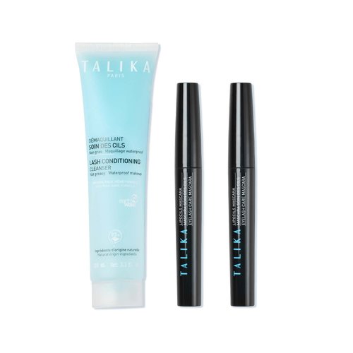 Talika Eyelash Bundle - 2X Talika Lipocils Mascara Black,Talika Lash Conditioning Cleanser Eye Makeup Remover, Leave-in Make Up Remover for Sensitive & Fragile Eye Lashes-With Unique Talika Tote Bag