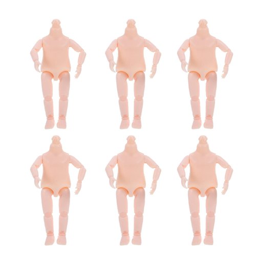 EXCEART Moveable Jointed Doll 6pcs Body Nude Naked Body Soldier Male Dolls Artist Drawing Manikin Action Figure Toys Joint Doll DIY Doll Accessory