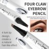 Microblading Tattoo Eyebrow Pencil, 2024 New Magic Eyebrow Pencil 3d waterproof, 4-Tipped Microblading Eyebrow Pen Long-Lasting Natural Fine Stroke Eyebrow Pencil (Dark Brown)