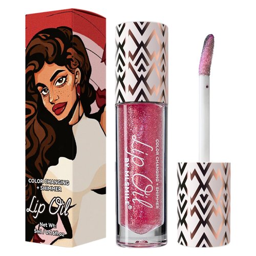 Qawnfy Boss Up Color Changing Lip Oil, Shimmering Temperature Color Changing Lip Gloss Tinted Lip Stain, Long Lasting Nourishing Moisturizing Lip Glow Oil for Lip Care (02#)