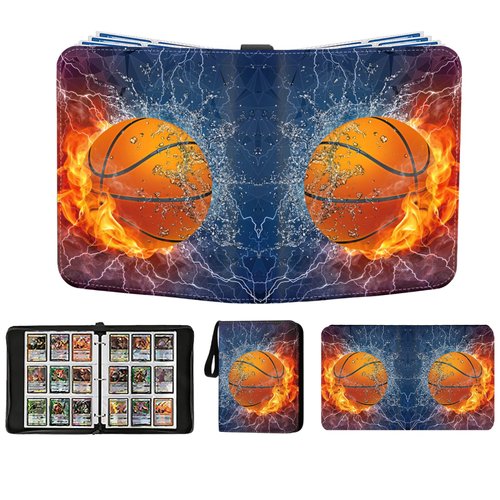 Basketball Card Binder Trading Card Binder 900 Pockets - Basketball Card Binder with 50 Removable Sleeves, Sports Cards Storage for Football Basketball Baseball Soccer Trading Cards Fits 900 Cards