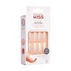 KISS Salon Acrylic Press On Nails, Nail glue included, Bareskinned', White, Long Size, Square Shape, Includes 28 Nails, 2g glue, 1 Manicure Stick, 1 Mini File