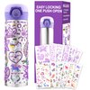 Decorate Your Own Water Bottle Kits for Girls Age 4-6-7-8-10-12, Valentines Day Gifts for Kids with Cute Stickers Arts and Crafts for School, Birthday Easter Gifts for Girls, Back to School Supplies