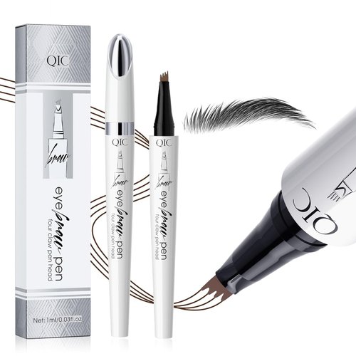 3D Waterproof Microblading Eyebrow Pen,Eyebrow 4 Tip Brow Pencil, Eyebrow Magic Pen Eyebrow Microblading Pen Eyebrow Pen Waterproof&Smudge-proof Creates Natural Looking Brows (Black)