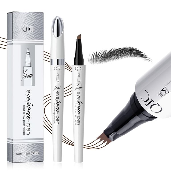 3D Waterproof Microblading Eyebrow Pen,Eyebrow 4 Tip Brow Pencil, Eyebrow Magic Pen Eyebrow Microblading Pen Eyebrow Pen Waterproof&Smudge-proof Creates Natural Looking Brows (Black)