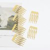 Lawie 20 Pack Bulk 5 Teeth Gold Metal Side Hair Combs Plain Blank Crafting DIY Wire Slide Combs Wedding Bridal Veil Combs Decorative Headpiece French Twist Updo Clip Bun Holder Hair Accessories
