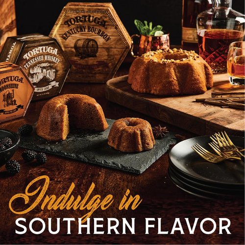 TORTUGA Kentucky Bourbon Butter Cake w/Walnuts - 16oz Cake - The Perfect Premium Gourmet Gift for Stocking Stuffers, Gift Baskets, and Christmas Gifts - Great Cakes for Delivery