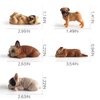 BRETOYIN Mini Bulldogs Figurines 5PCS Puppy Party Decorations for Girls Sleeping Dog Figurines for Kids Dogs Figures Bulldog Toys Dollhouse Christmas Birthday Gift 2-3.5 Inch