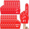 Sinmoe 48 Pieces Sport Party Favors Sports Fan Foam Finger Mini Foam Finger #1 Basketball Baseball Football Soccer Team Cheerleader Gifts for Sporting Events Games Birthday Party Supplies (Red)