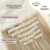 ALXNAN Clip in Hair Extensions,7PCS Dirty Blonde Mixed Bleach Blonde Hair Extensions Thick Long Stright Layered Hair Extensions 20 Inch Invisible Lace Weft Hair Extensions for Women