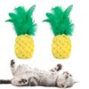 Andiker 2PCS Cat Chew Toys, Cute Pineapple Shape Soft Cat Plush Toys with Smooth Skin-Friendly Plush Fabric Containing Catnip Entertaining Interactive Cat Toy for Indoor Cats and Kitten