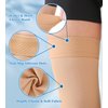 MGANG Thigh High Leg Sleeve 20-30 mmHg Graduated Compression with Grip Top, Medical Compression Stockings for Men and Women, with Varicose Veins, Lymphedema, Swelling & Venous Insufficiency, Beige M