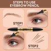 GGUP 2 in 1 Eyebrow Pencil, 2024 New Upgrade 3D Microblading Eyebrow Tattoo Pencil 4 Fork Tips with Eyeliner, Multifunction Dual Head Microblading Eyebrow Pencil Waterproof Eye Makeup Tools