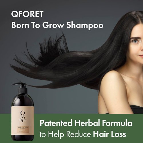 QFORET - Born To Grow Anti Hair loss Shampoo With Traditional Korean Herbal Extracts, For Thicker And Fuller Hair, Gentle K-Beauty Shampoo For Thinning Hair, 17OZ